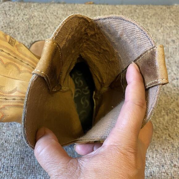 Reido Gado Beige Brown Leather Square Toe Cowboy Boots Western Sz 40/7US Unisex - Picture 10 of 10